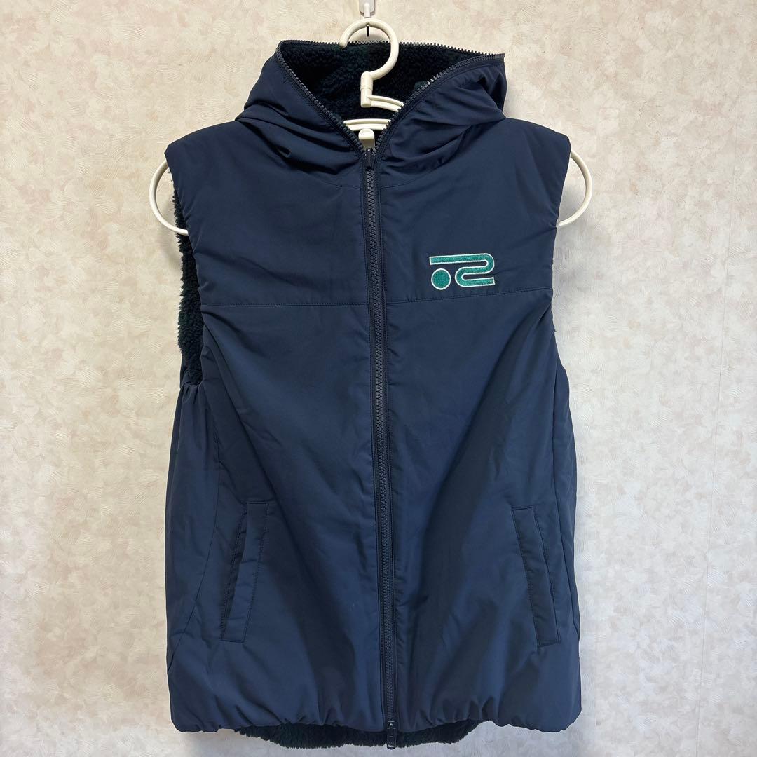 ROSASEN アウター 蓄熱 保温 撥水チェック柄ボアリバーシブルベスト