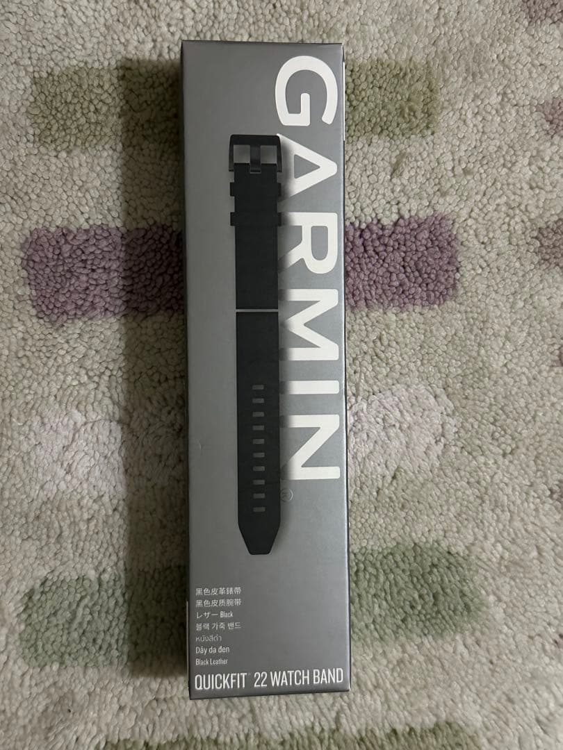 ガーミン　QuickFit 22mm Black Leatherバンド