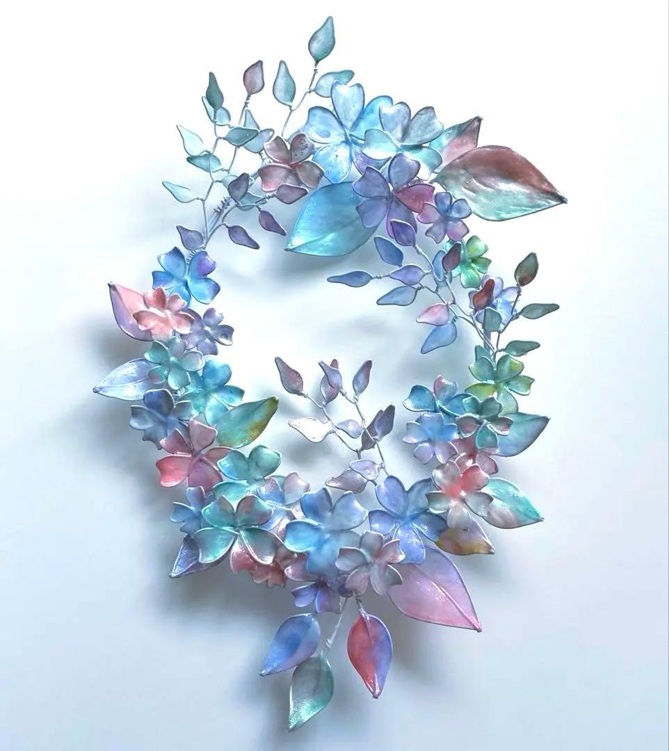 はやととと様4点おまとめ　フラワーリース　ワイヤークラフト　ディップアート