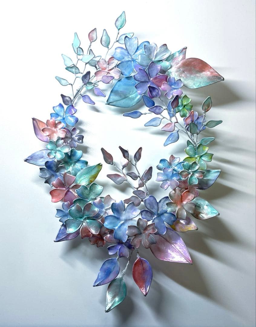 はやととと様4点おまとめ　フラワーリース　ワイヤークラフト　ディップアート