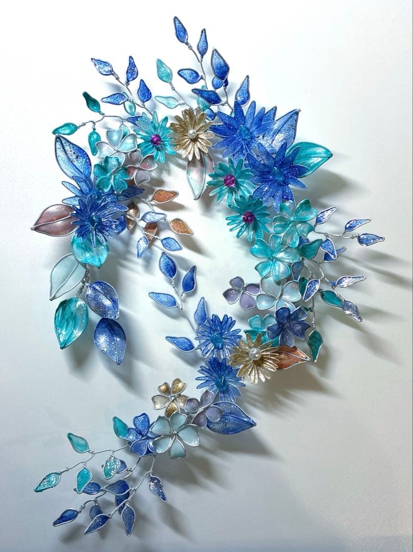 はやととと様4点おまとめ　フラワーリース　ワイヤークラフト　ディップアート