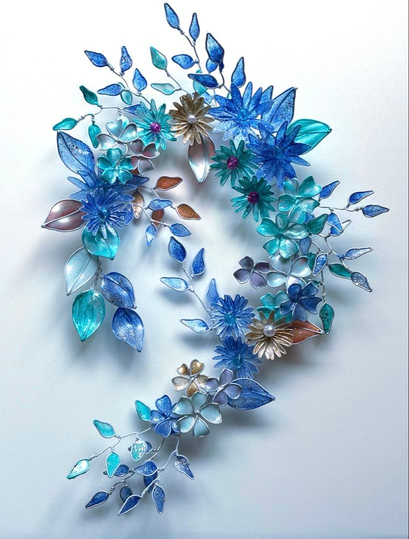 はやととと様4点おまとめ　フラワーリース　ワイヤークラフト　ディップアート