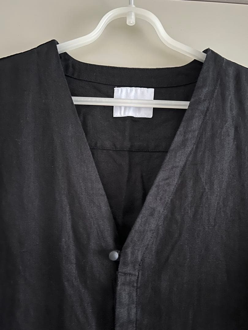 “ソラモナポッシェ”リネンオールインワンサロペット・ブラック・未使用品