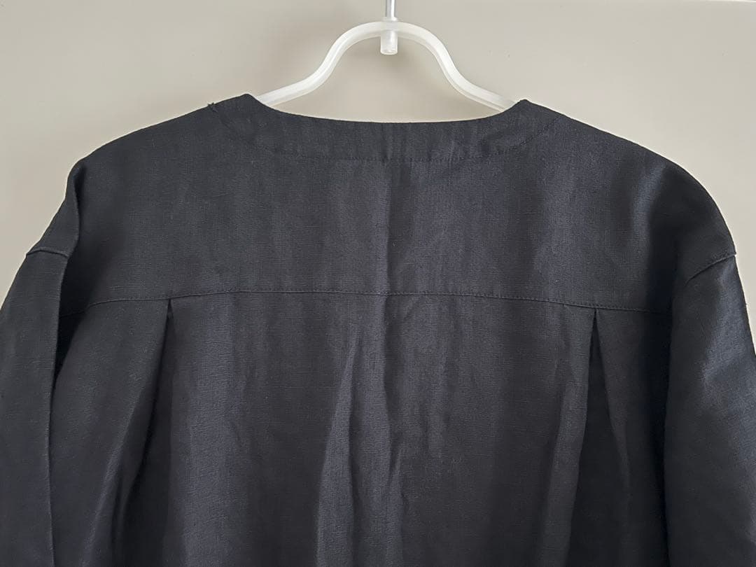 “ソラモナポッシェ”リネンオールインワンサロペット・ブラック・未使用品