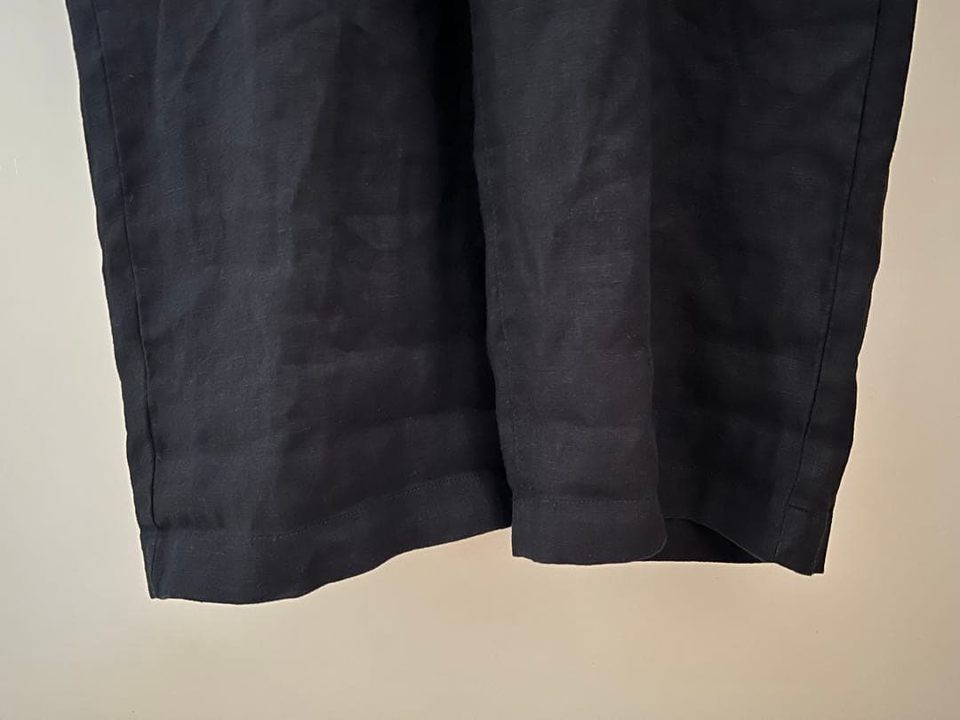 “ソラモナポッシェ”リネンオールインワンサロペット・ブラック・未使用品