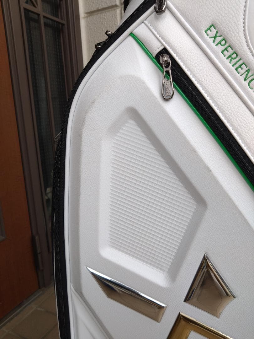 ゴルフバッグ ホワイト/グリーン 合成皮革