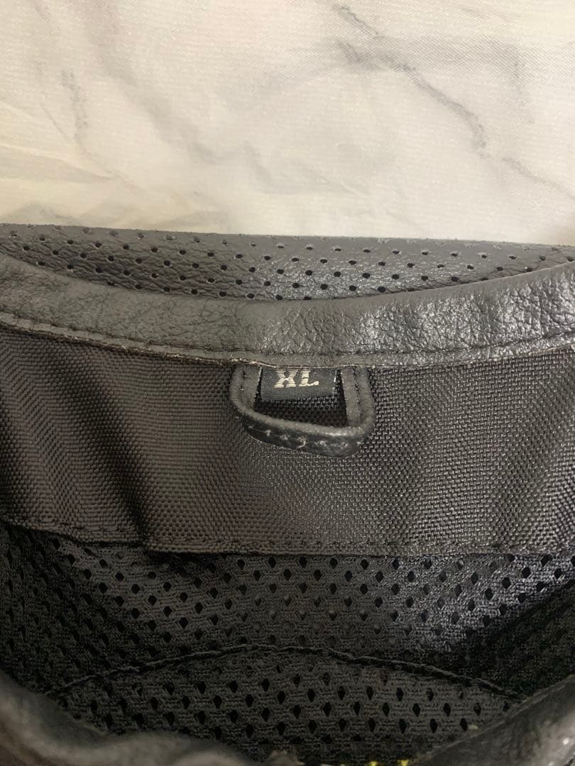 【激レア古着】パンチング　リアルレザー　レーシングライダースジャケット　XL