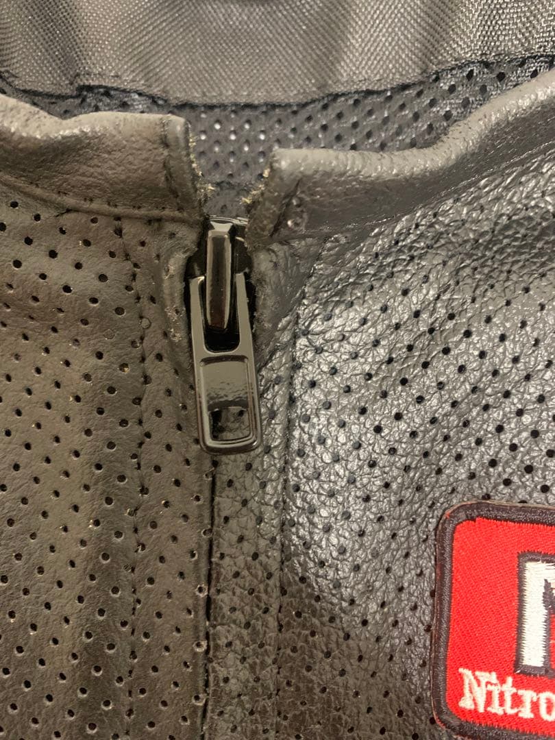 【激レア古着】パンチング　リアルレザー　レーシングライダースジャケット　XL