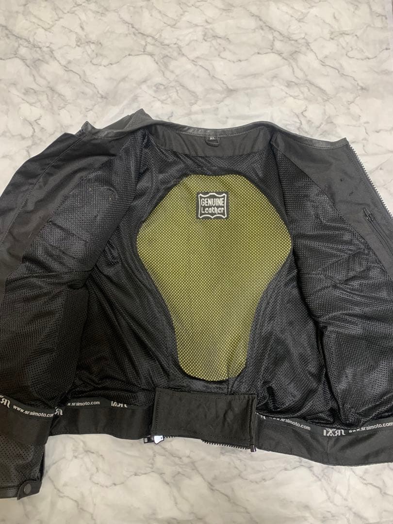 【激レア古着】パンチング　リアルレザー　レーシングライダースジャケット　XL