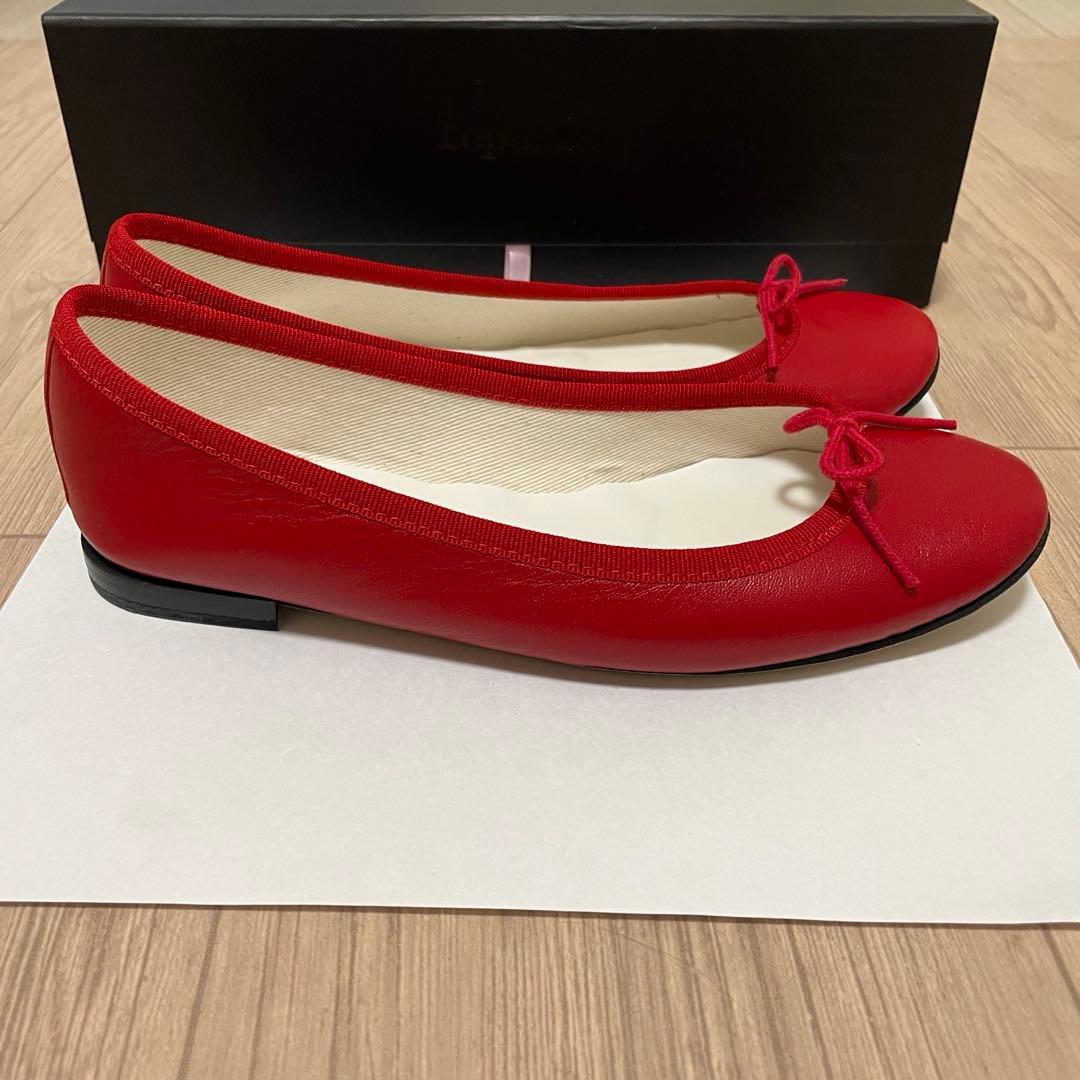 レペット　バレエシューズ　36.5㎝　赤　レザー