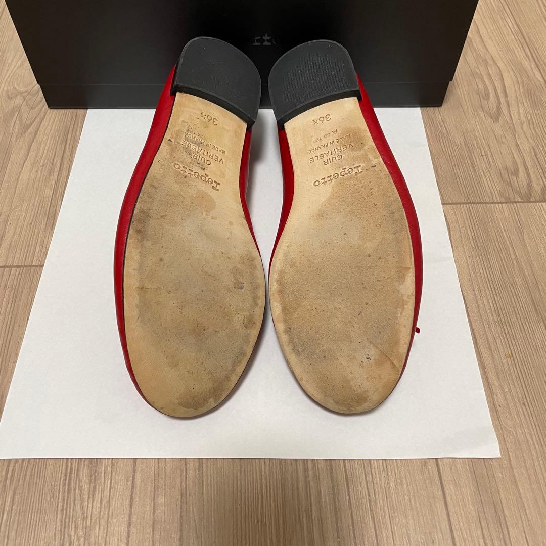 レペット　バレエシューズ　36.5㎝　赤　レザー