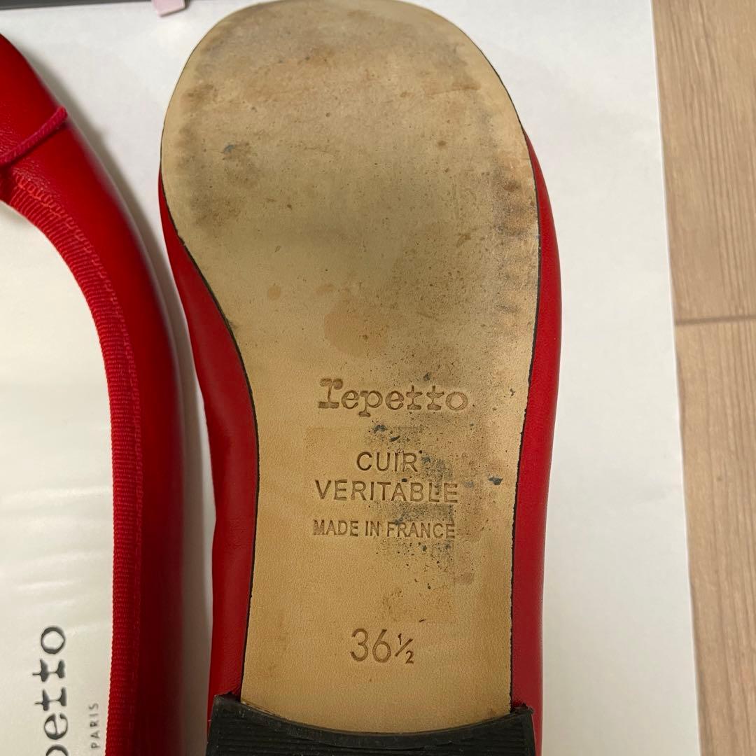 レペット　バレエシューズ　36.5㎝　赤　レザー