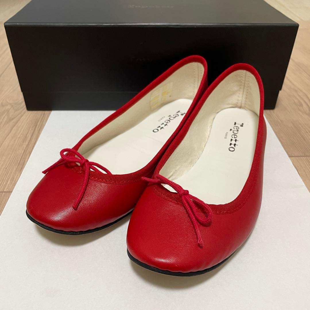 レペット　バレエシューズ　36.5㎝　赤　レザー