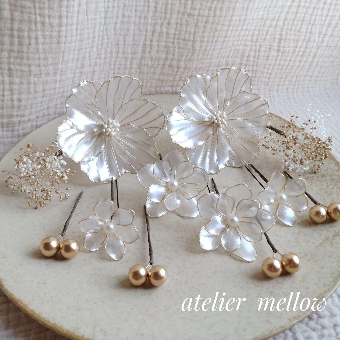 髪飾り ウェディング 卒業式 成人式 アメリカンフラワー【aaa】