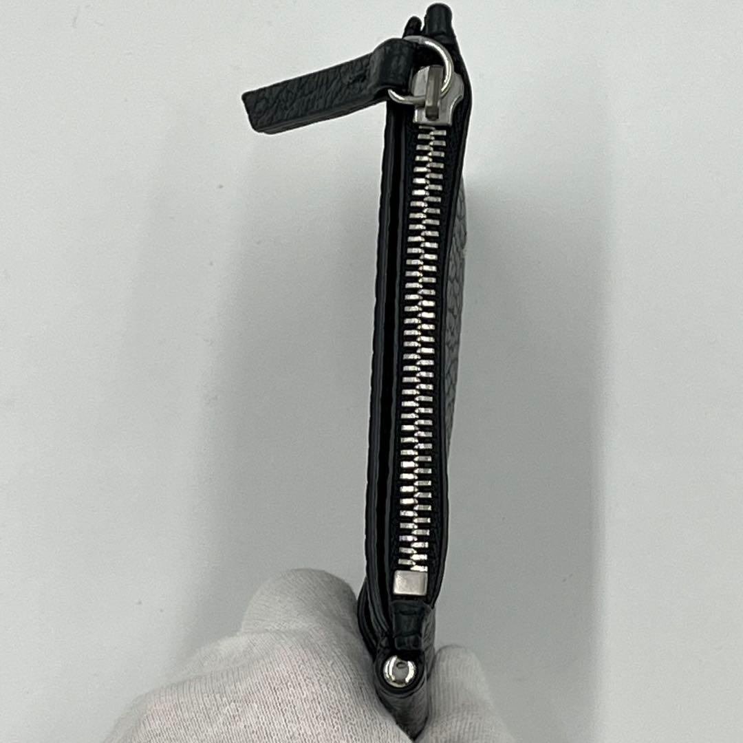 美品✨ メゾンマルジェラ　マネークリップ　折り財布　シボ革　ステッチ　黒