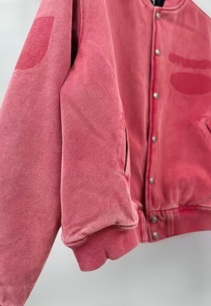 STUSSY FW24ゴーストロゴ キャンバス バーシティジャケット