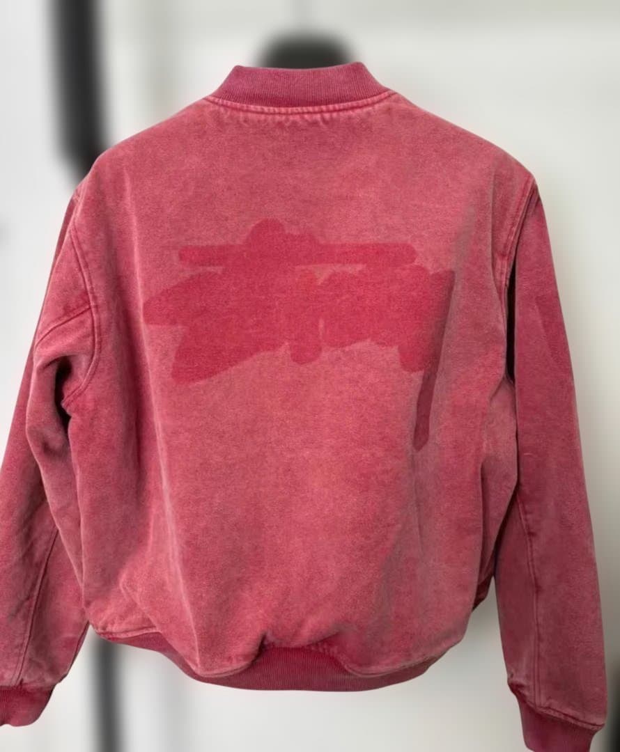 STUSSY FW24ゴーストロゴ キャンバス バーシティジャケット