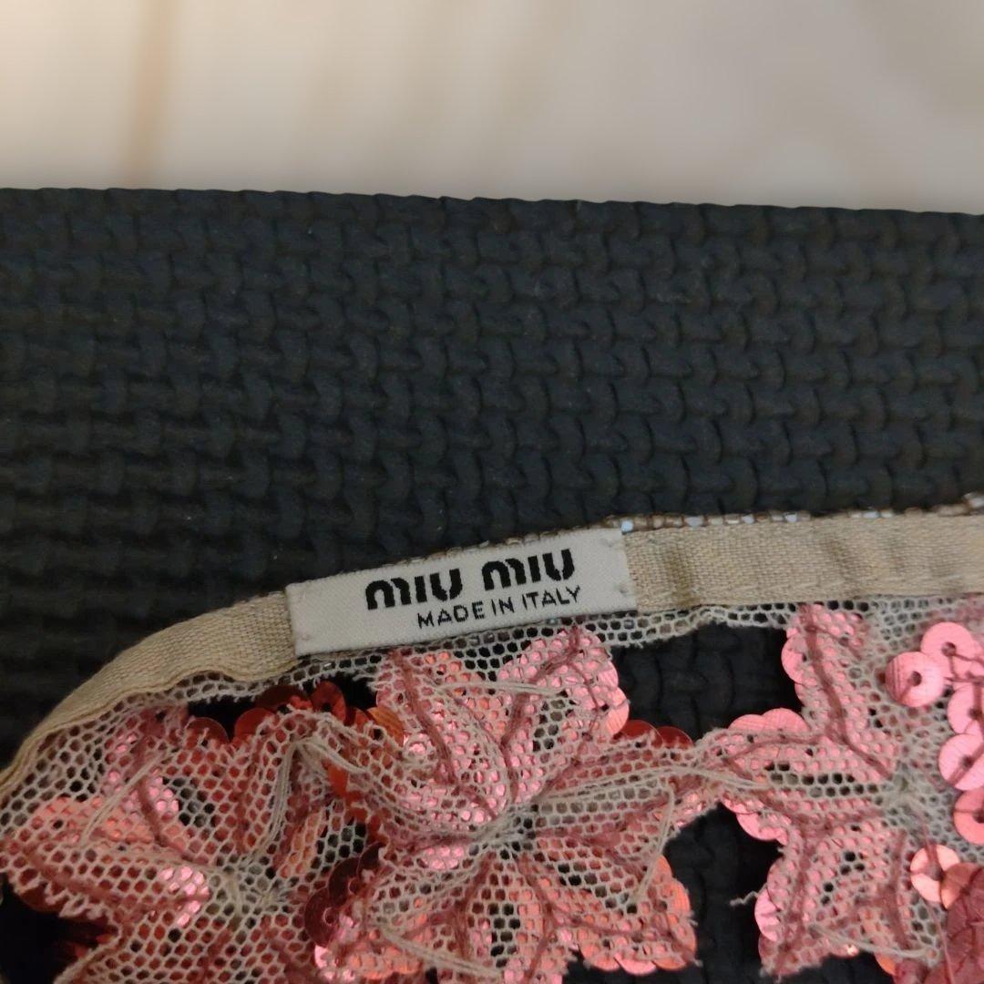 miu miu ピンク スパンコール カチューシャ シルク製