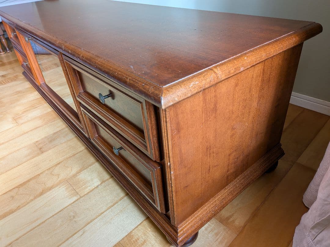 イタリア製 インポート 木製テレビ台 引き出し✕４付き