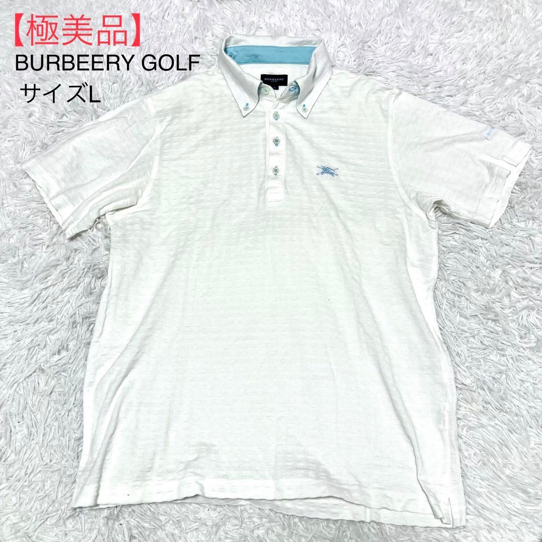 【極美品】バーバリーゴルフ　ポロシャツ　ホースロゴ　ホワイト　サイズL 現行タグ