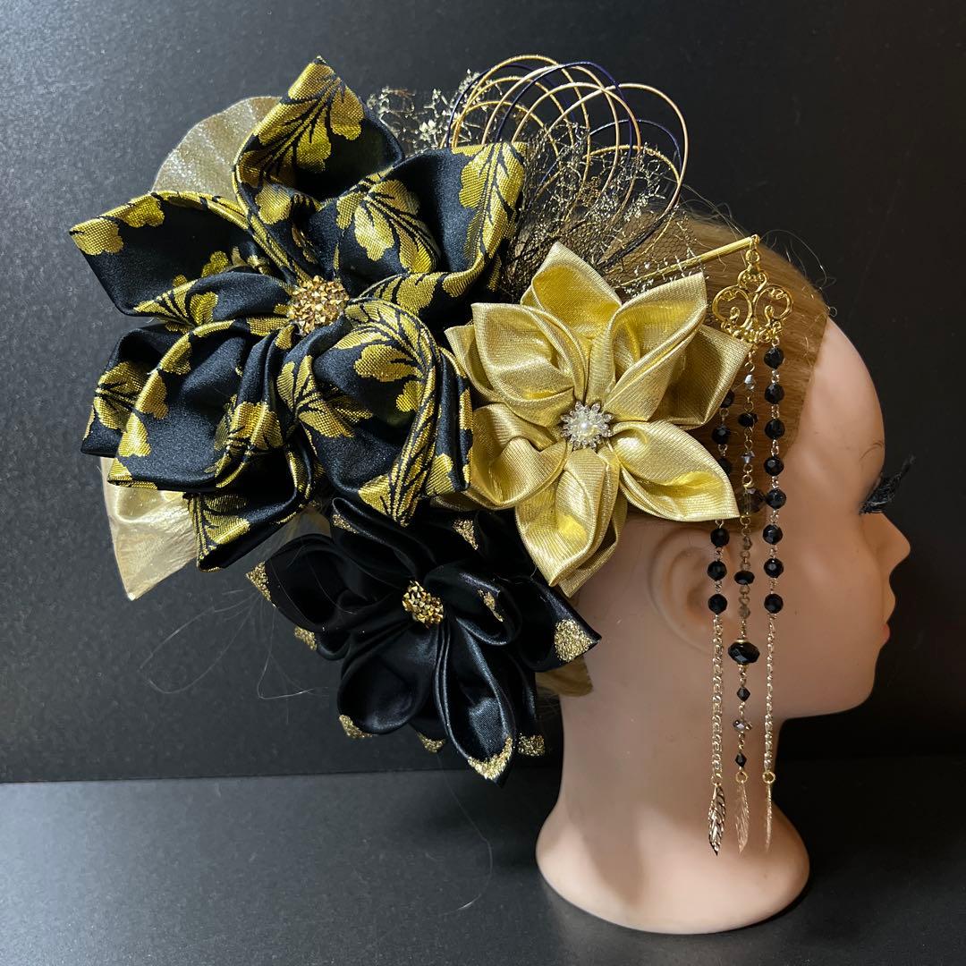 髪飾り・かんざし・成人式・結婚式・つまみ細工・豪華・ド派手・振袖・花魁・キラキラ