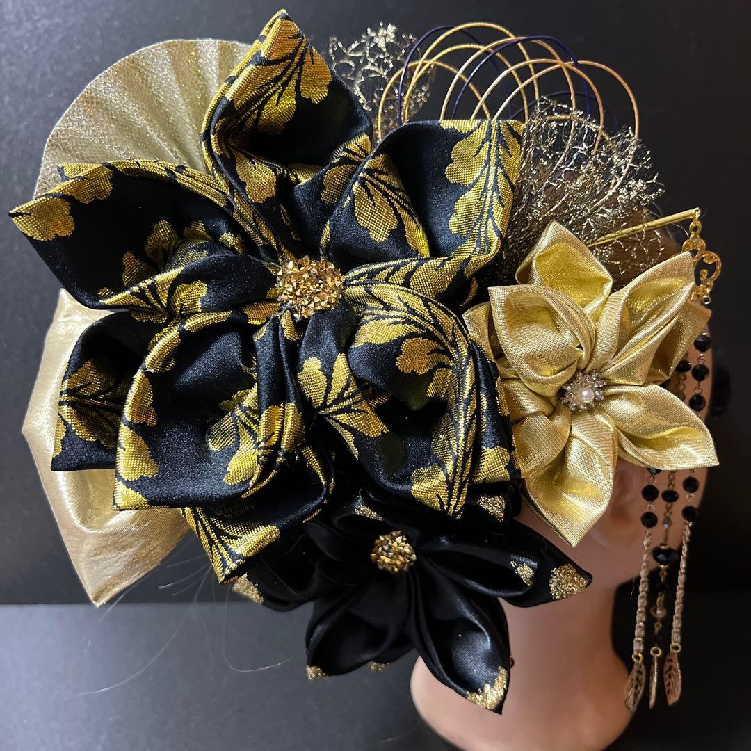 髪飾り・かんざし・成人式・結婚式・つまみ細工・豪華・ド派手・振袖・花魁・キラキラ