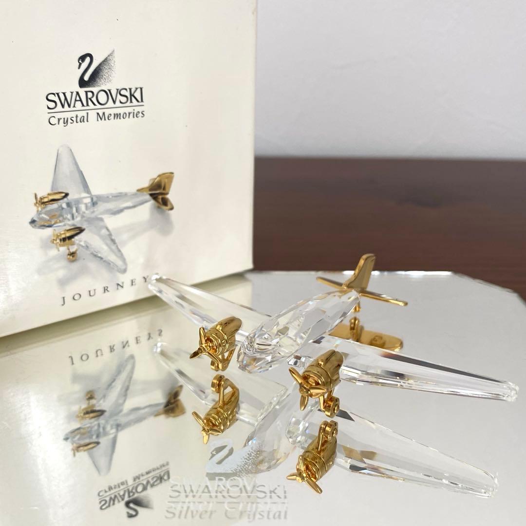 SWAROVSKI スワロフスキー クリスタル 飛行機 置物