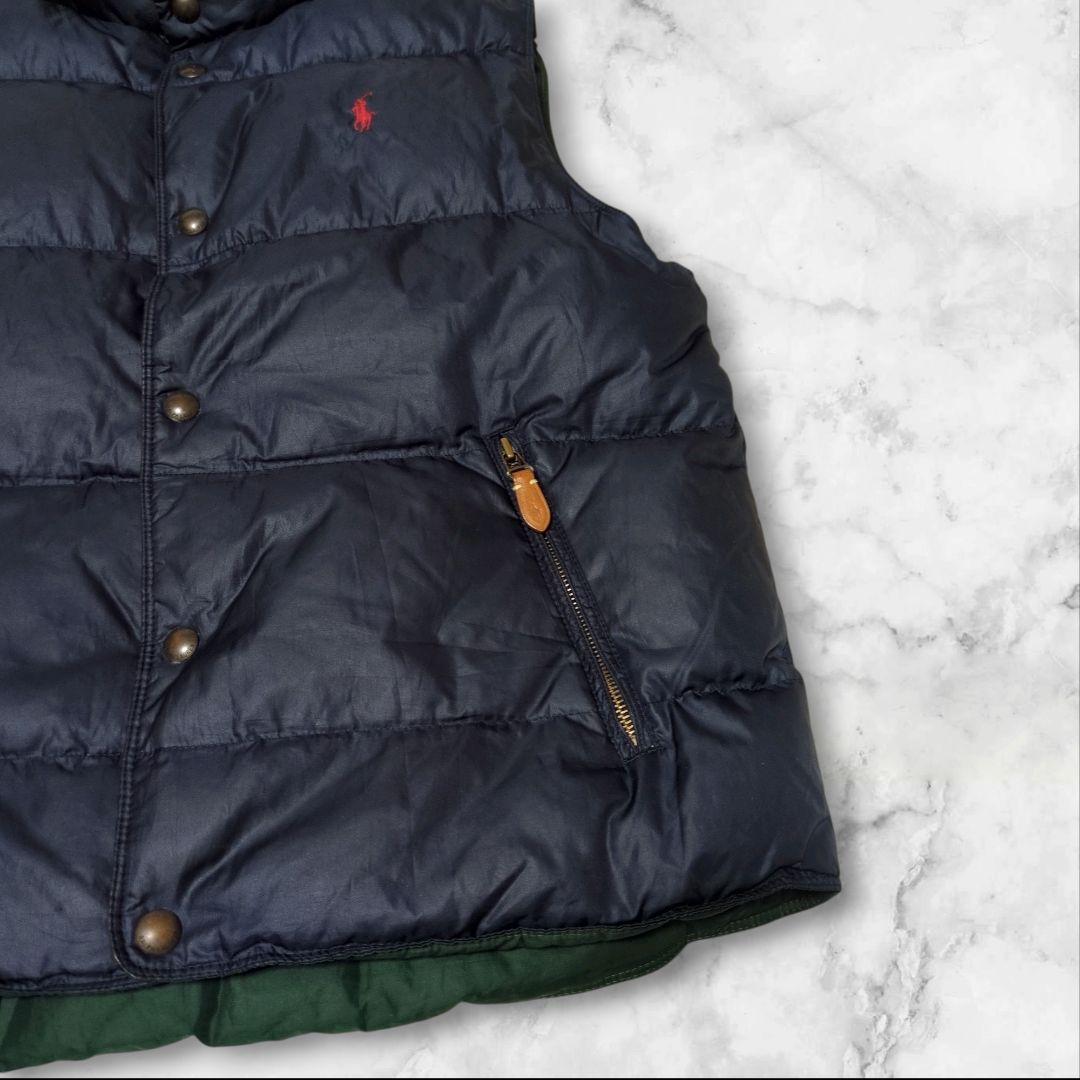 ラルフローレン リバーシブル ダウンベスト ポニー刺繍 2way ダウン80%