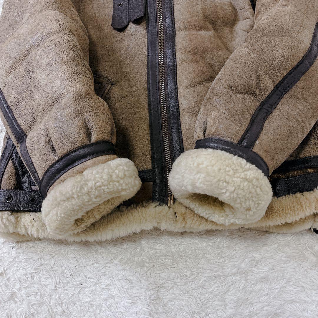 美品　USA製　Schott フライトジャケット　B-3 リアルムートン　L