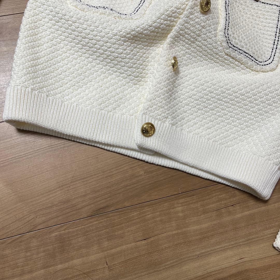 美品　アニュアンス　カーディガン　ニット　ホワイト