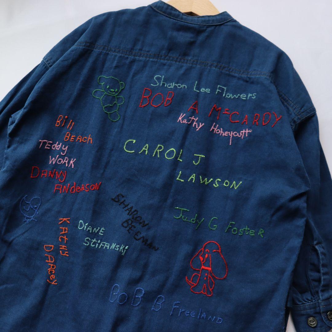 新品未使用‼️DENIM DUNGAREE スラブヤーン刺繍シャツ120ネイビー