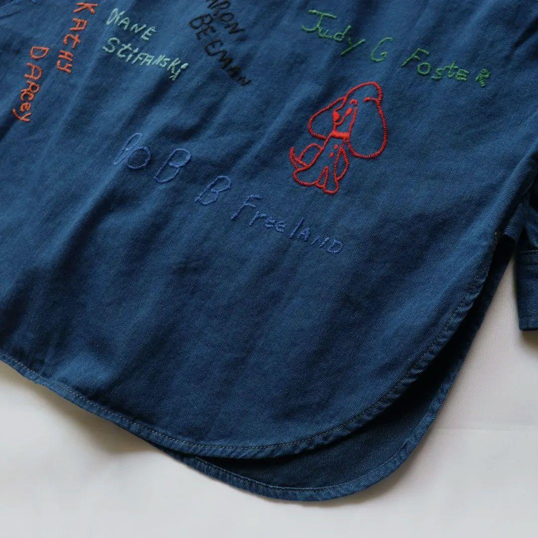 新品未使用‼️DENIM DUNGAREE スラブヤーン刺繍シャツ120ネイビー