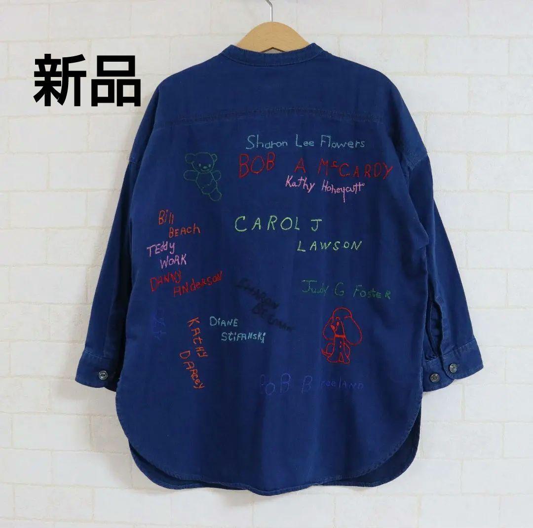 新品未使用‼️DENIM DUNGAREE スラブヤーン刺繍シャツ120ネイビー