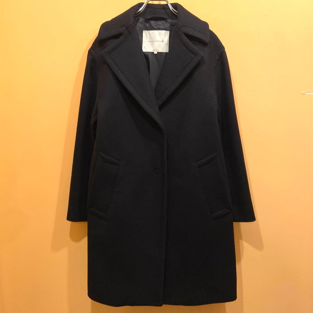スコットランド製 マッキントッシュ チェスターコート ブラック シングル