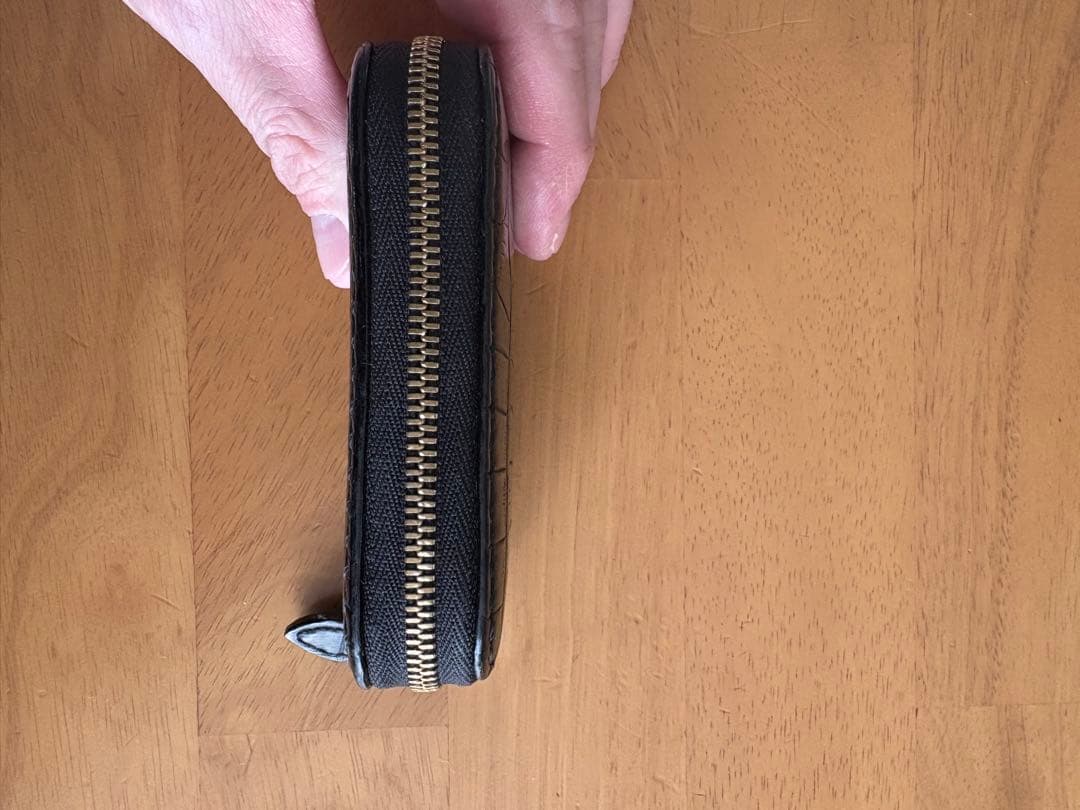 【CYPRIS】クロコ×リザード 二つ折り札入れ ネイビー＋クロコ小銭入れ付