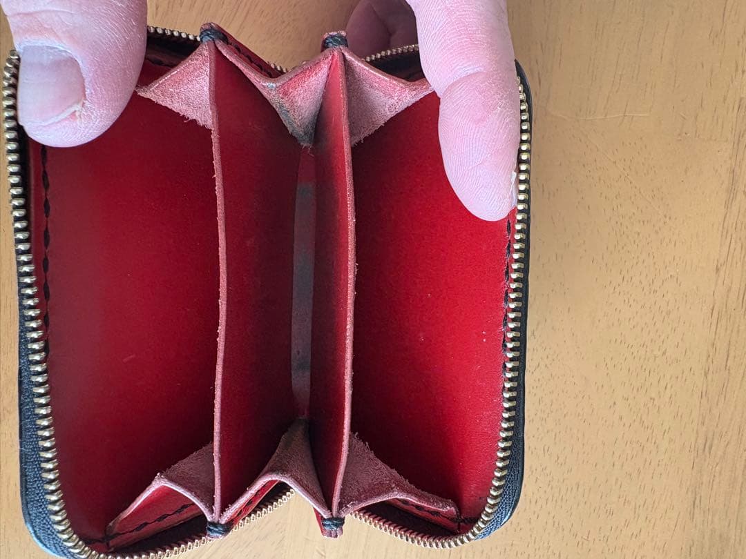 【CYPRIS】クロコ×リザード 二つ折り札入れ ネイビー＋クロコ小銭入れ付