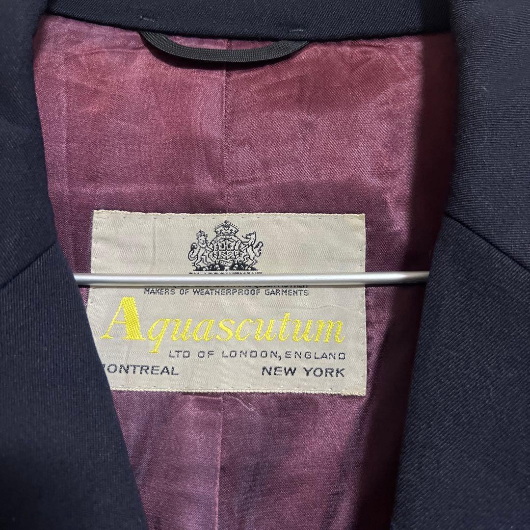 Aquascutum ネイビー チェスターコート