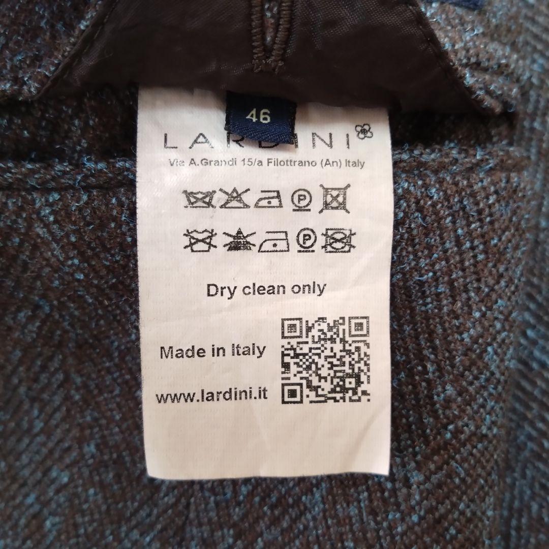 ラルディーニ テーラードジャケット ヘリンボーン ウール ブラウン 46 M