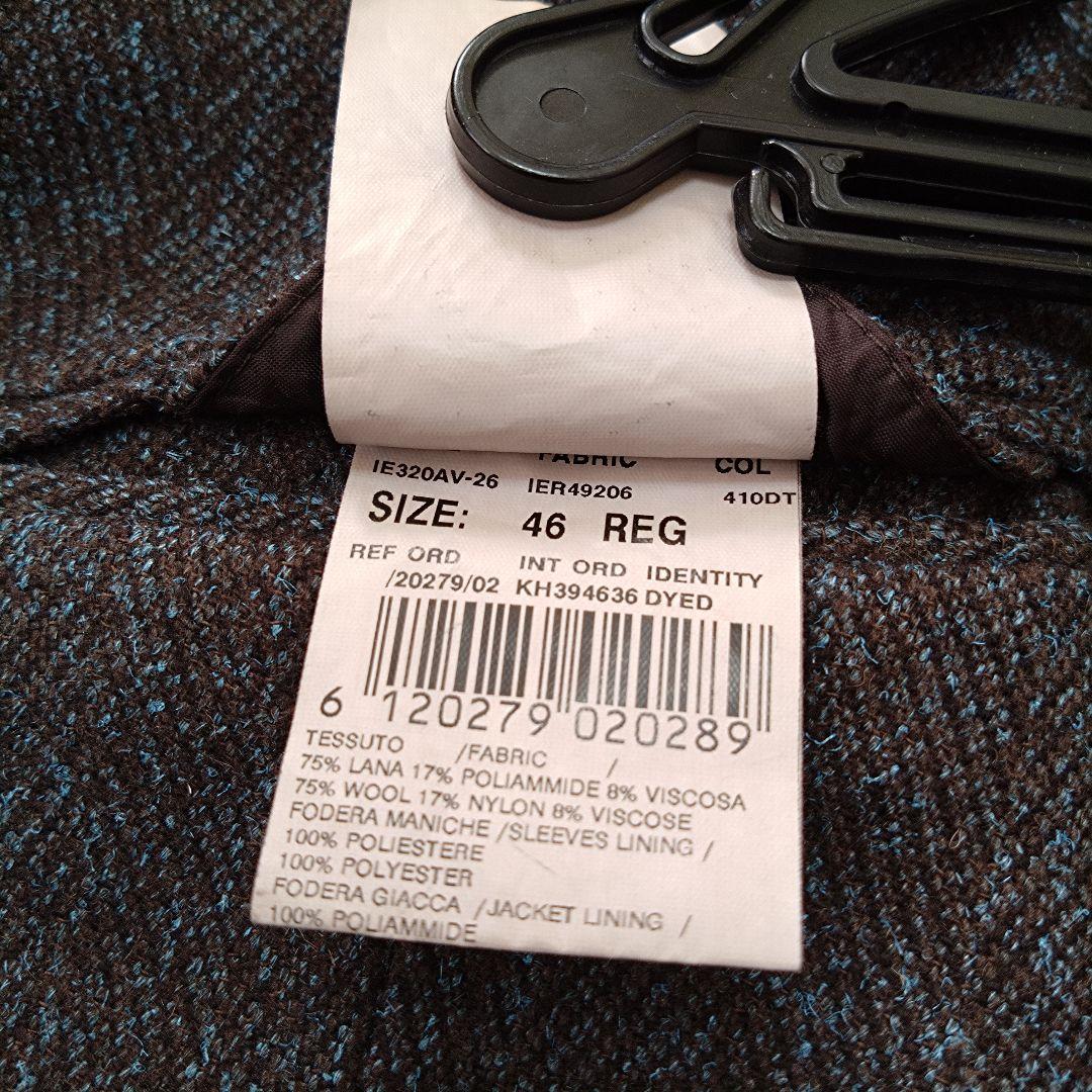 ラルディーニ テーラードジャケット ヘリンボーン ウール ブラウン 46 M