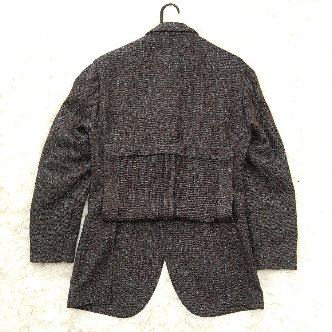 ラルディーニ テーラードジャケット ヘリンボーン ウール ブラウン 46 M