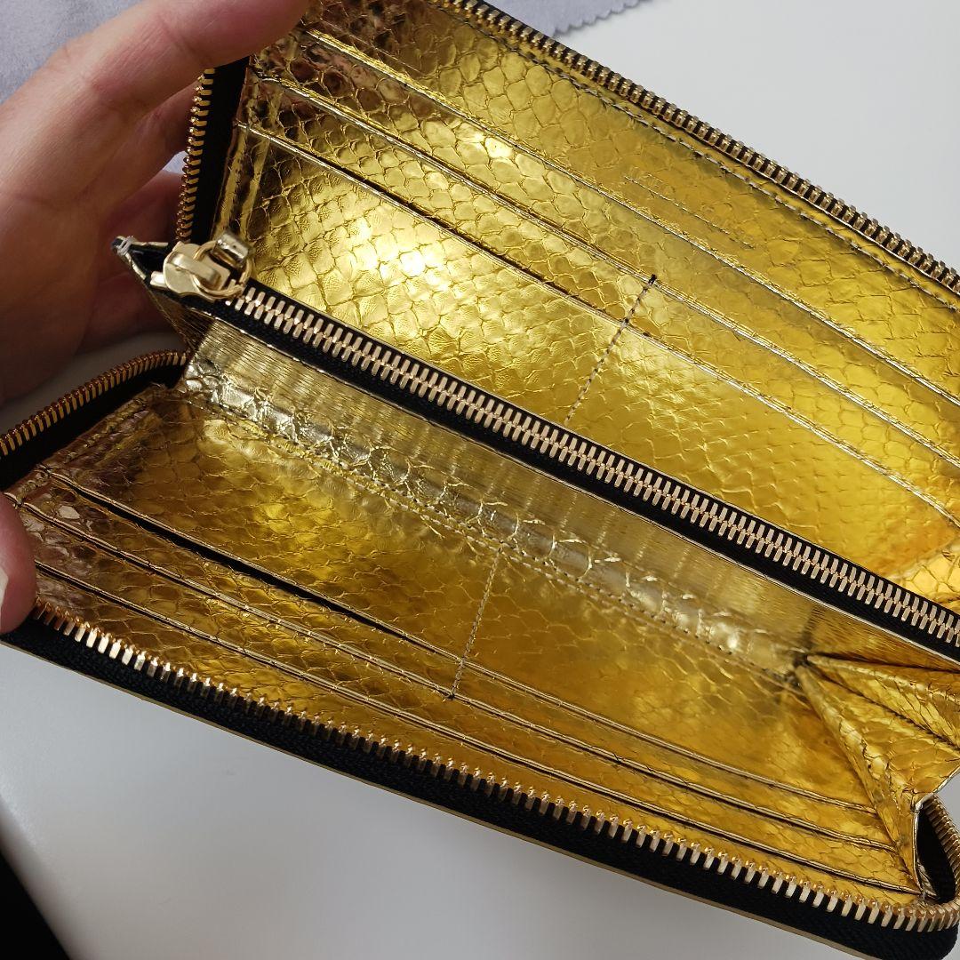 【池田工芸】オールゴールドパイソン ミリオンウォレット 100万円専用長財布