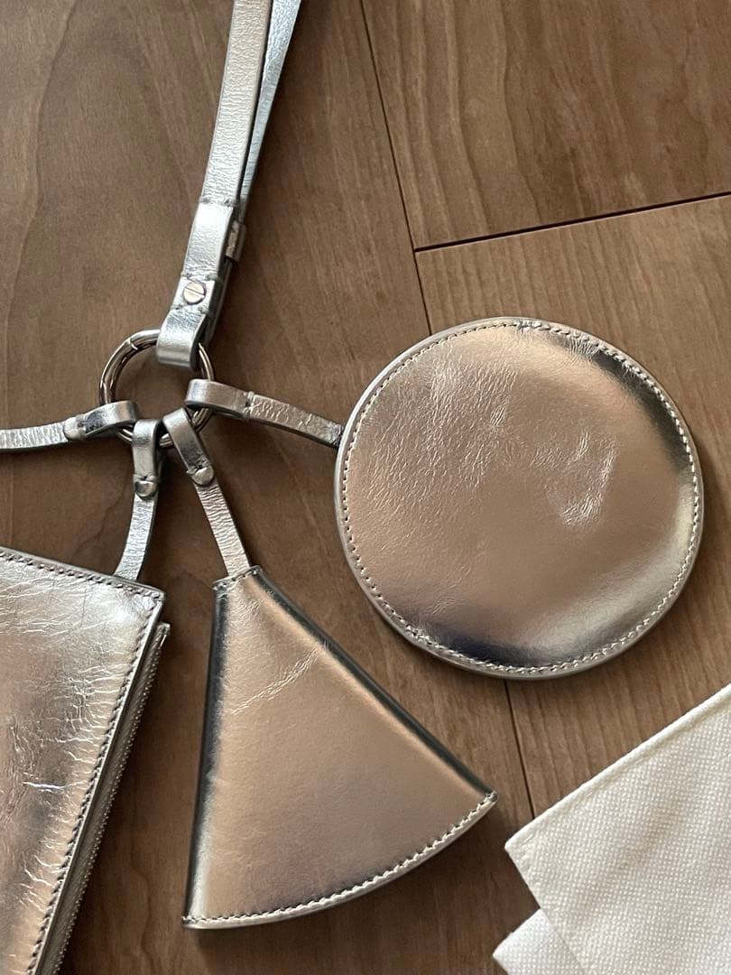 JIL SANDER シルバー マルチポーチ　ストラップ　チャーム