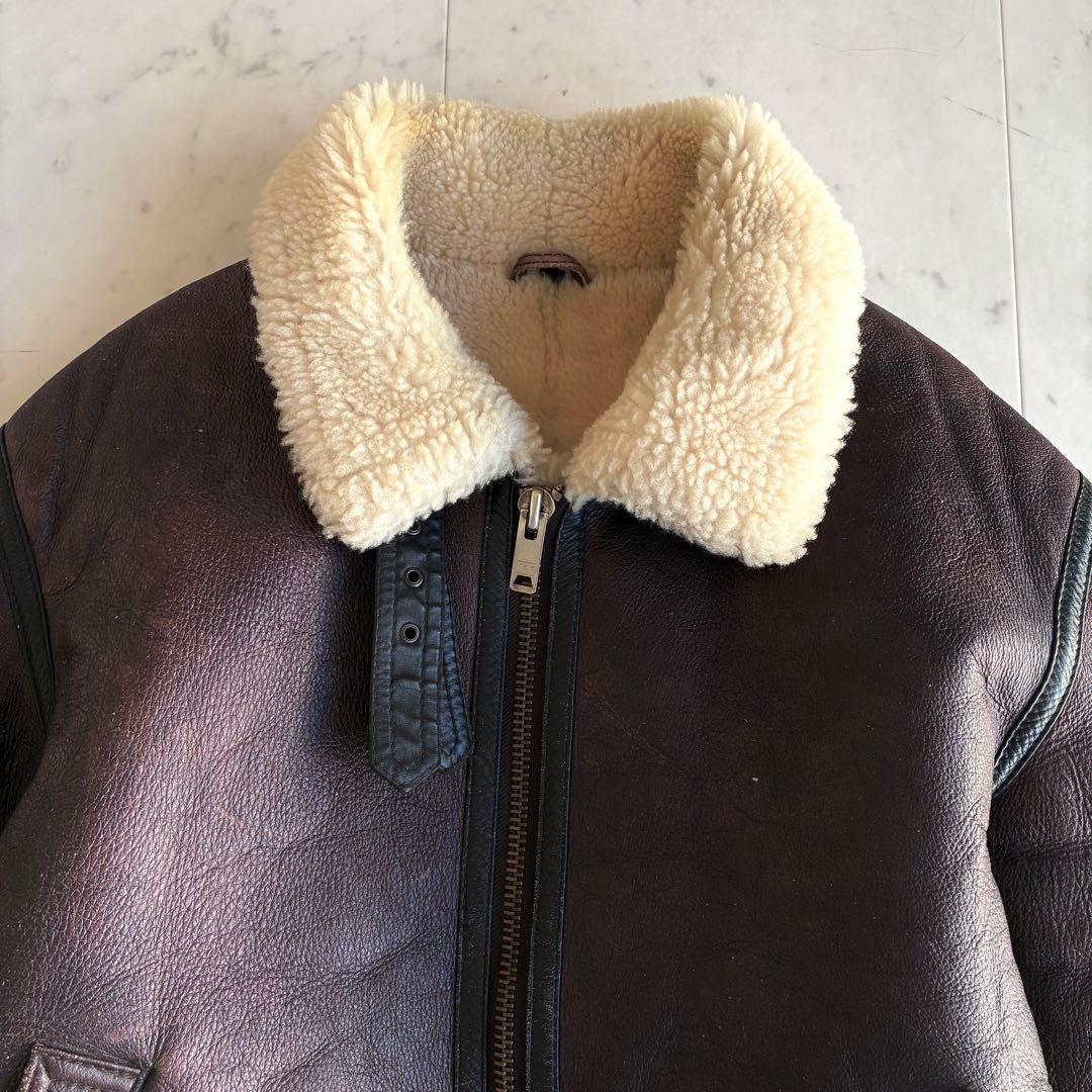 B-3フライトジャケット ヴィンテージ リアルムートン 羊革 ブラウン