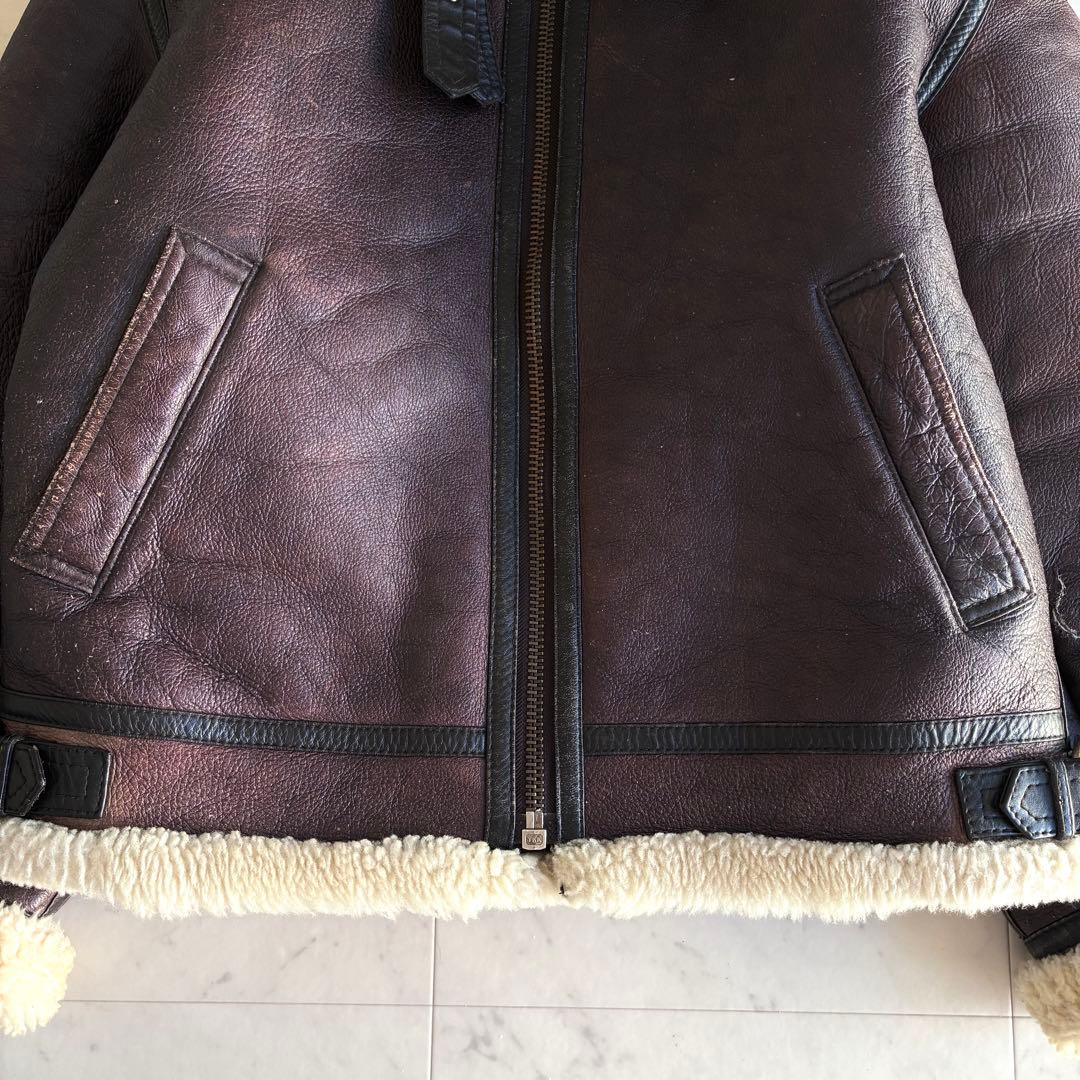 B-3フライトジャケット ヴィンテージ リアルムートン 羊革 ブラウン