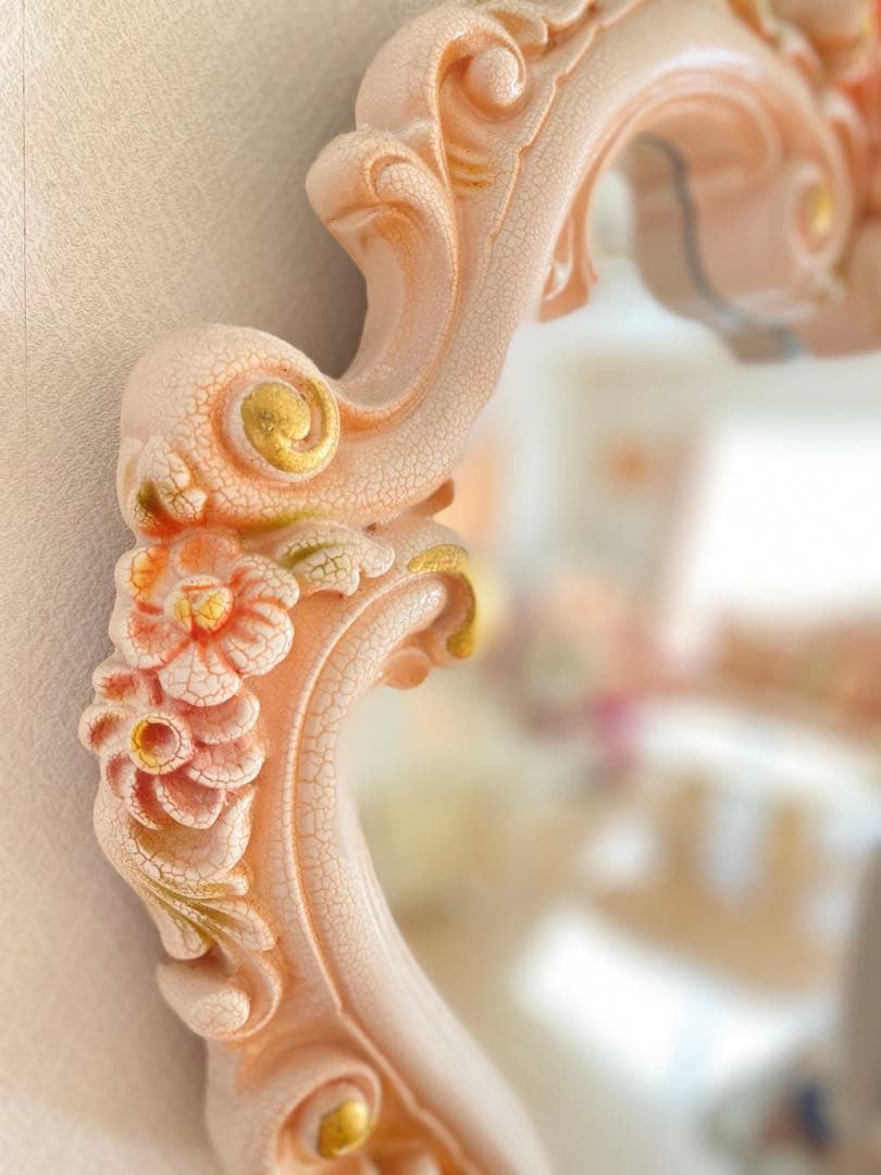 ロココ調　壁掛けミラー　コンソール付き　姫系