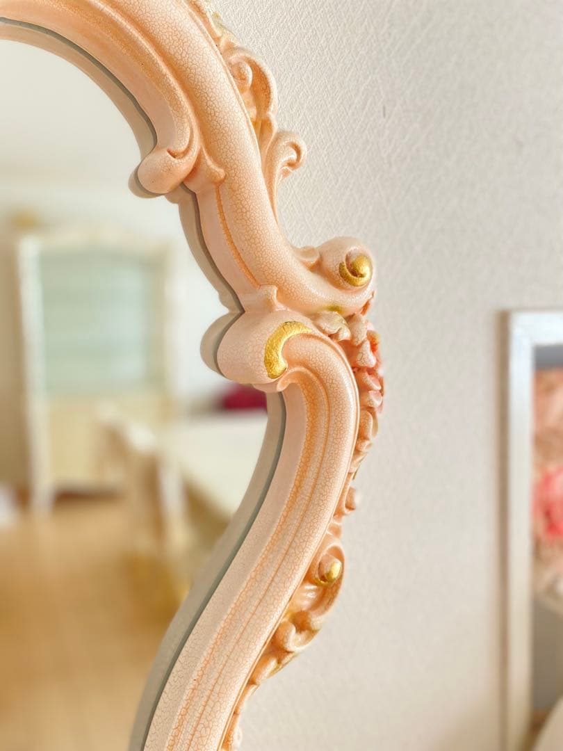 ロココ調　壁掛けミラー　コンソール付き　姫系