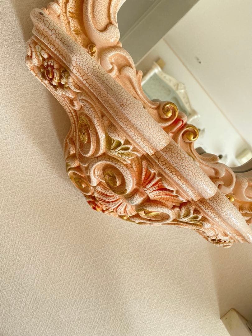 ロココ調　壁掛けミラー　コンソール付き　姫系