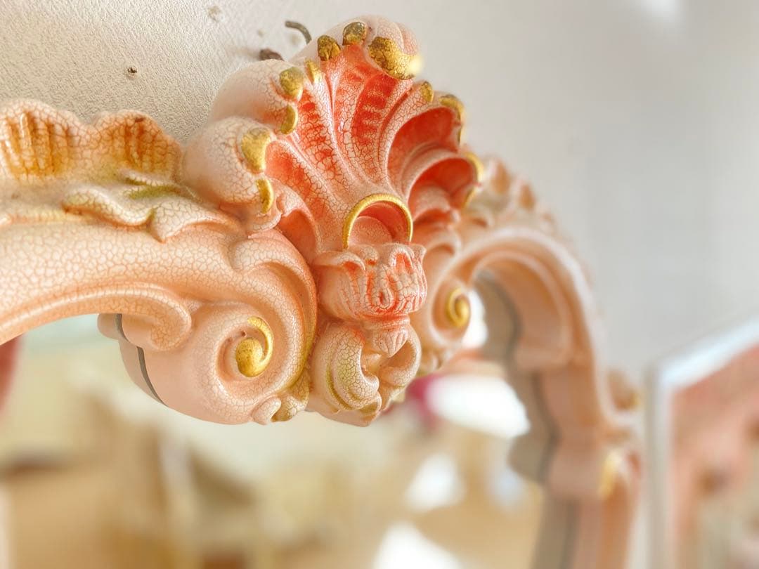 ロココ調　壁掛けミラー　コンソール付き　姫系