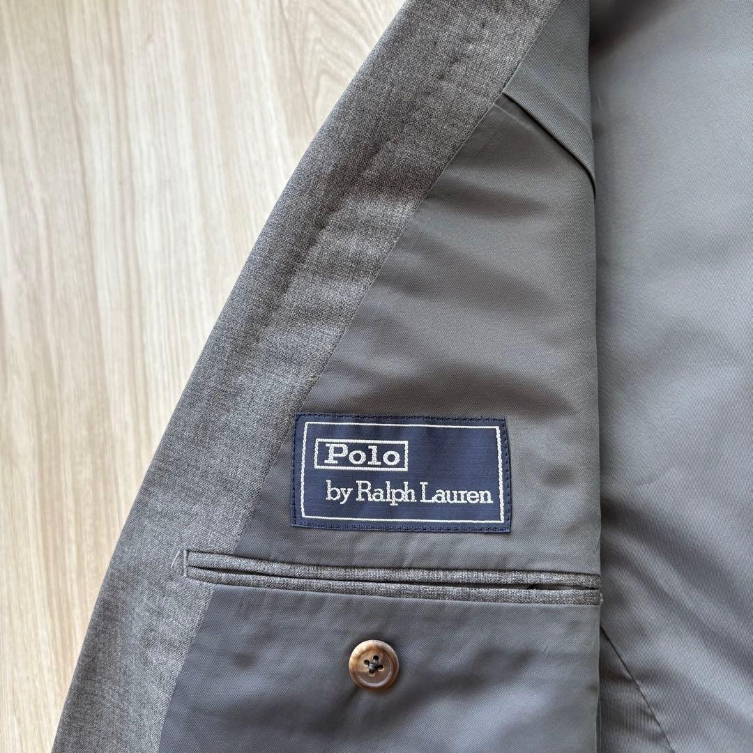 【希少】ポロバイラルフローレン メンズスーツ グレー 金ボタン S ダブル