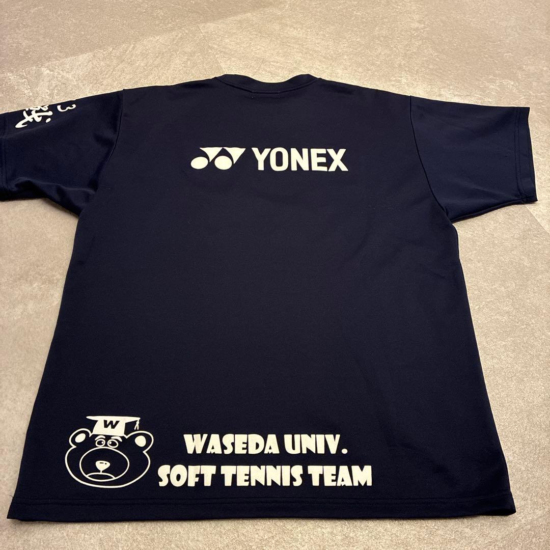 【早稲田Tシャツ】YONEX ネイビーシャツ 軟式テニス　Lサイズ